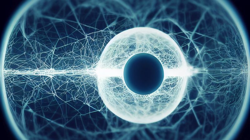 Sphère lumineuse évoquant un réseau de neurones profond